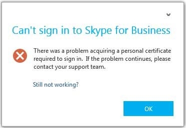 skype for business mac there was a problem verifying the certificate